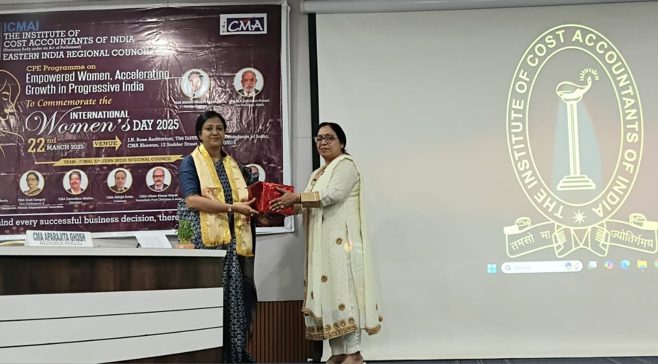 SMT. APARAJITA GHOSH, GM (FINANCE), FELICITATED AS GUEST SPEAKER & RESOURCE PERSON AT A CPE PROGRAMME ORGANISED BY ICMAI ON 22 MAR 25 - Thumbnail